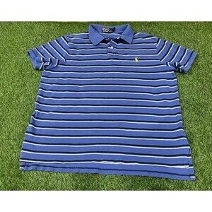 Polo Ralph Lauren  Men's Vintage Blue Black Stripe Polo Shirt size XL